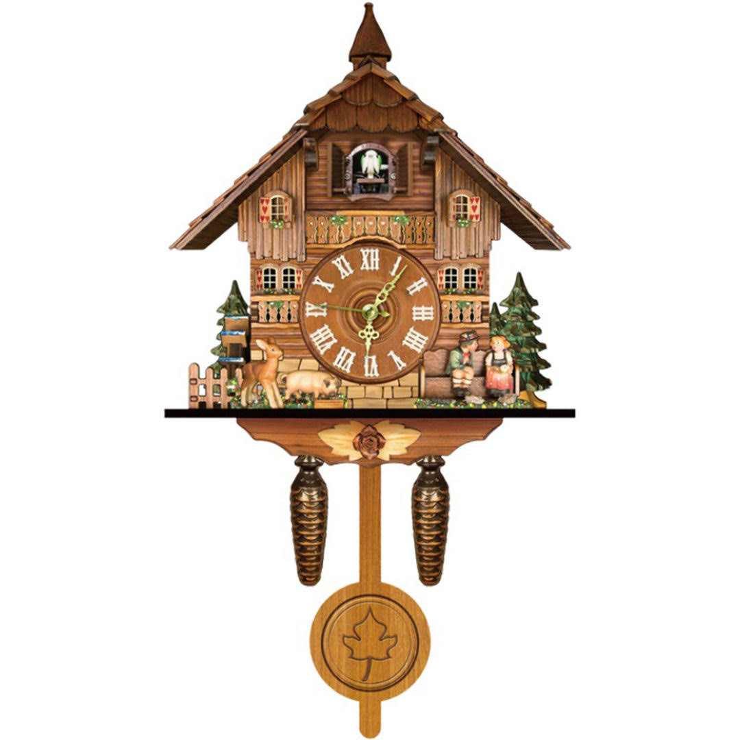 18.11X9.84X3.94 Cuckoo Wall Clock Swing Wall Clock Pendulum Design Wall Decoration Wall Art Loon Peak