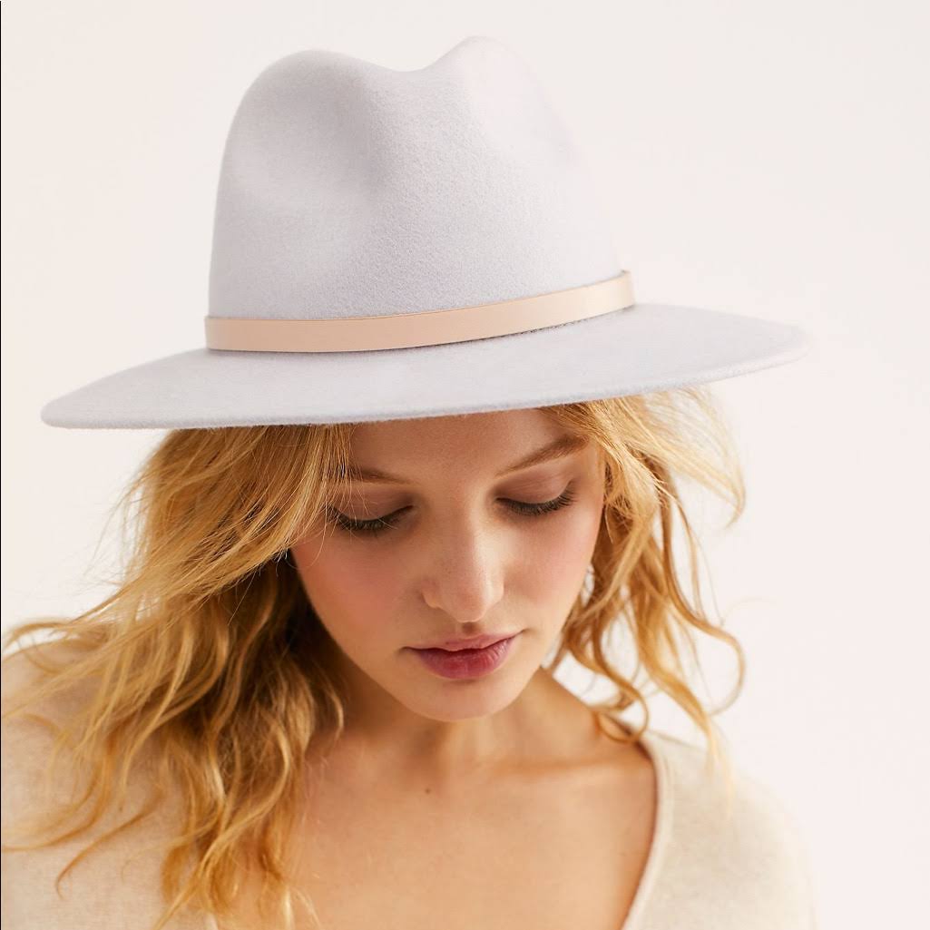 Wythe Leather Band Felt Hat By Free People In Brown