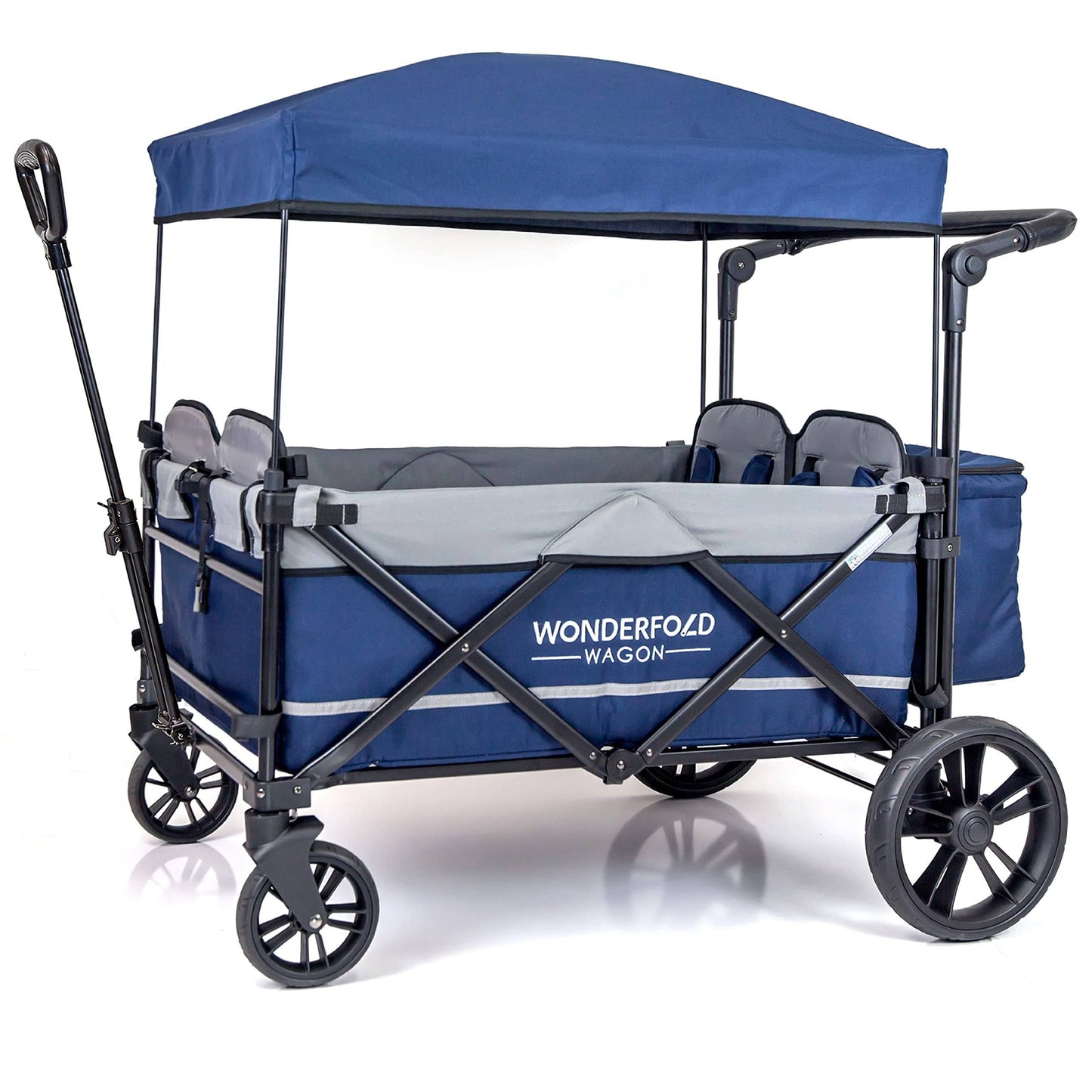 Wonderfold X4 Push/Pull 4-Passenger Quad Stroller Wagon, Navy