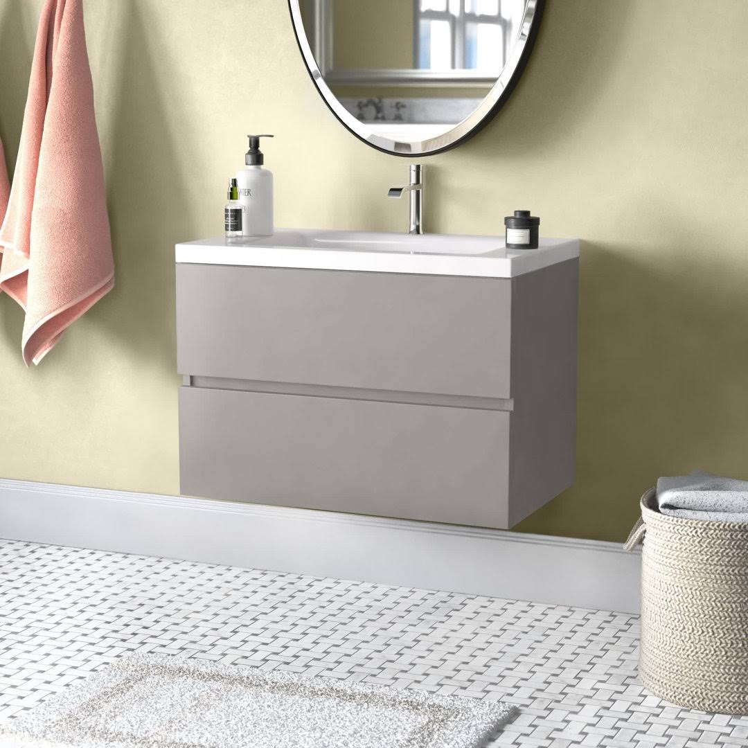 Azucena 31 Wall-Mounted Single Bathroom Vanity Set Base Finish: Gray