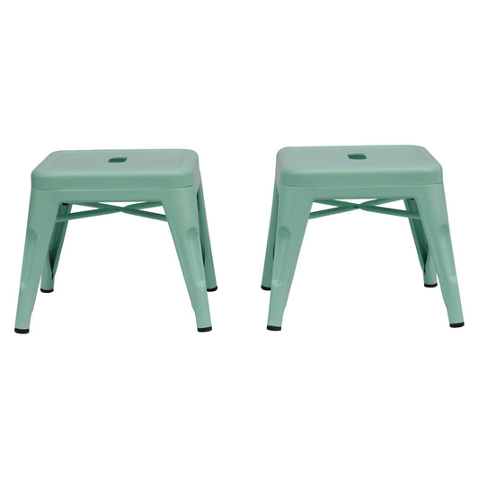 Ace Bayou Reservation Seating Metal Kids Stool, Mint Green - 2 Count