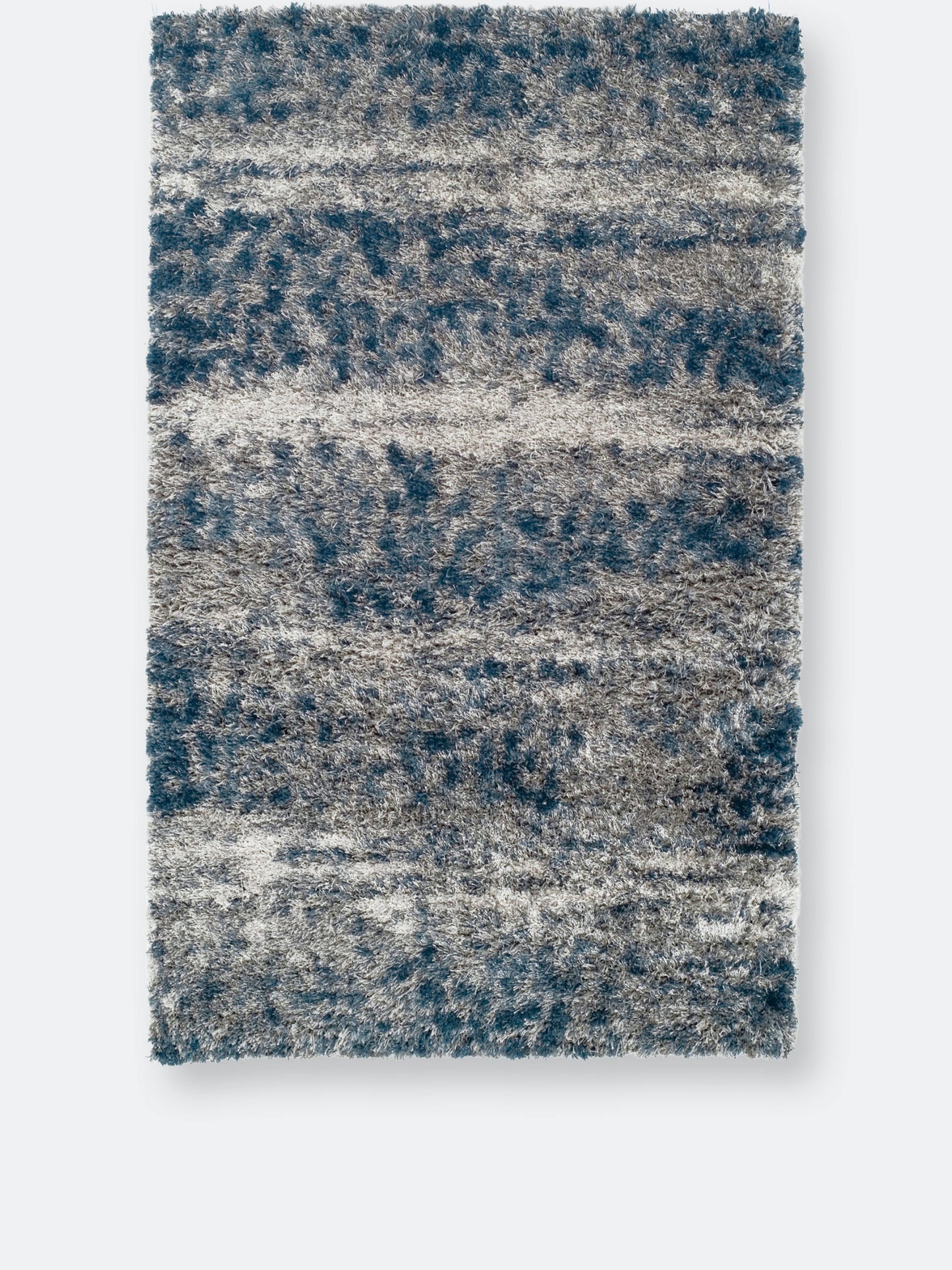 Addison Borealis Casual Plush Shag Blue Area Rug, Size: 5 3 Inchx7 7 Inch