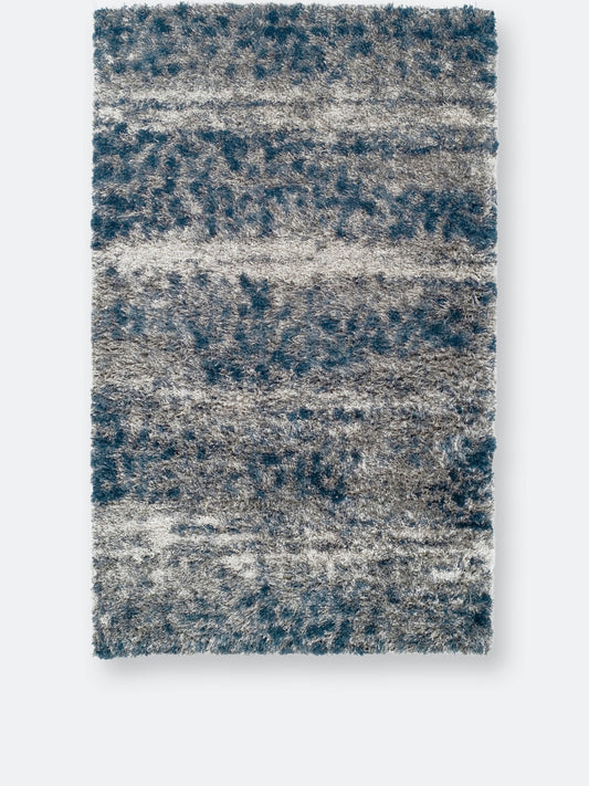 Addison Borealis Casual Plush Shag Blue Area Rug, Size: 5 3 Inchx7 7 Inch