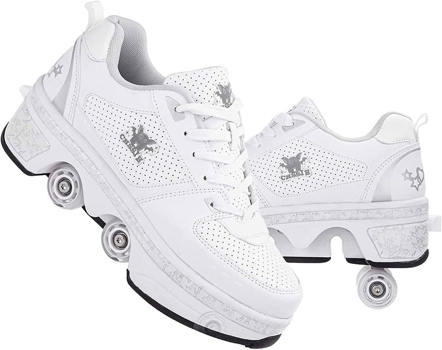 Women s Roller Skate Shoes With Retractable Wheels | Outdoor Deformation Roller Kick Shoes Girls Boys Kids Birthday