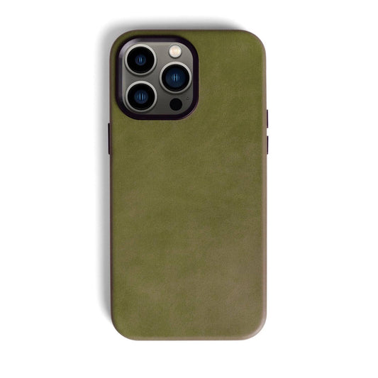 Andar The Aspen Apple Iphone Case, Moss, Leather