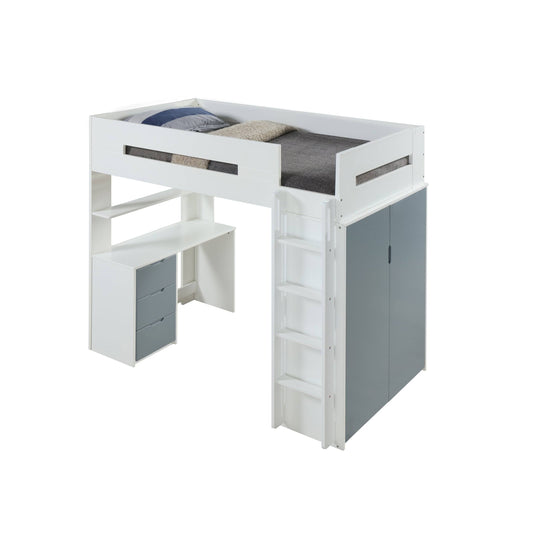 Acme Nerice Loft Bed - White & Teal