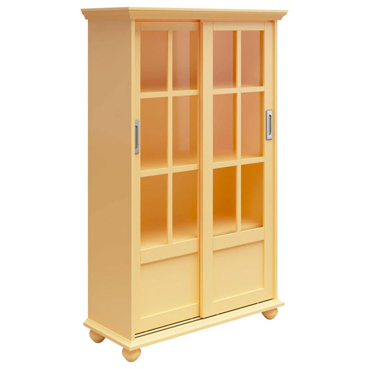 Ameriwood Aaron Lane Bookcase With Sliding Glass Doors Black