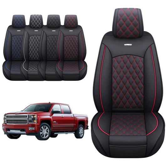 Aierxuan Chevy Chevrolet Silverado Gmc Sierra Front Seat Covers Pickup Custom Fit 2007-2024 1500 2500hd 3500hd Crew Double Extended Cab Waterproof