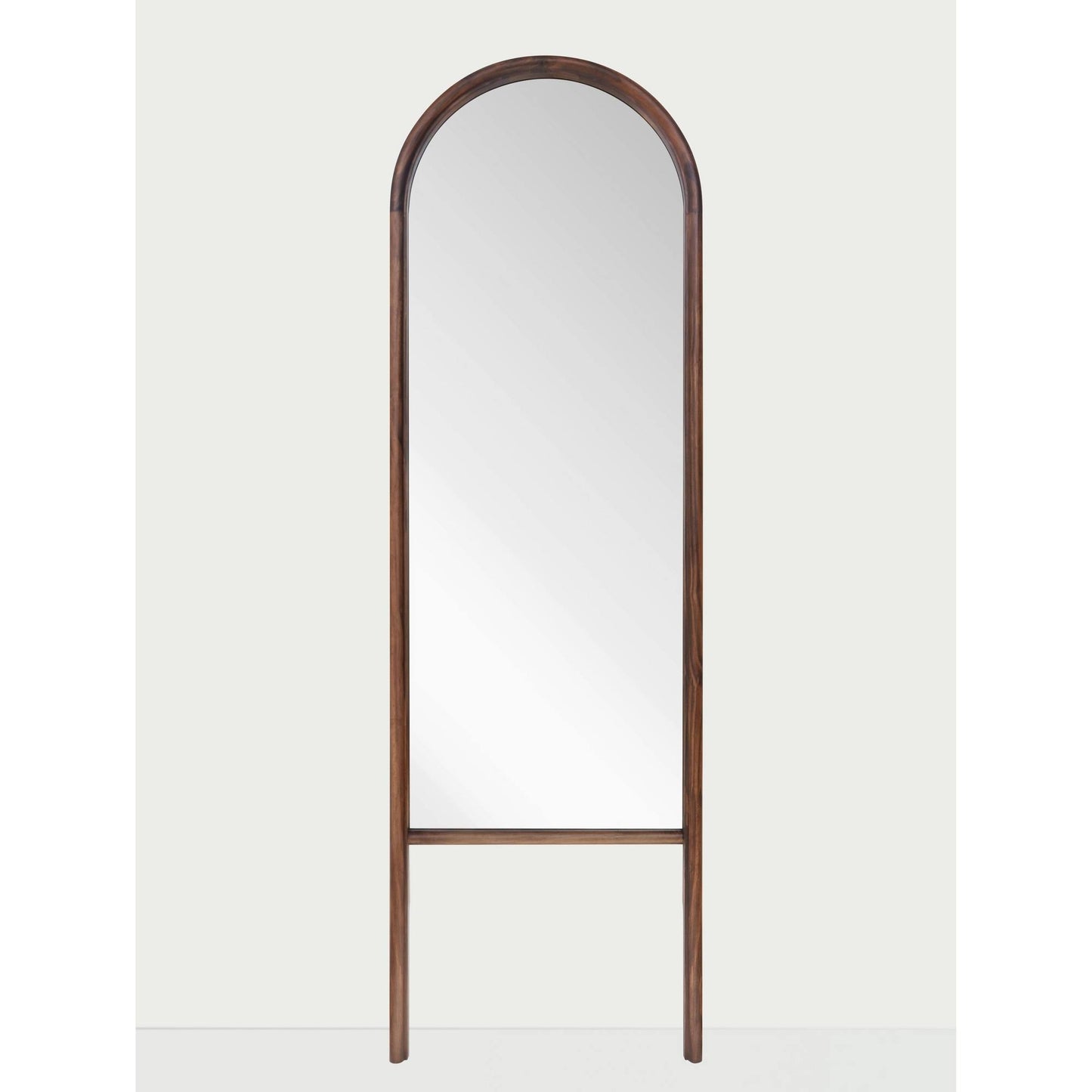 20 X 65 Wood Arched Floor Mirror In Walnut - Threshold