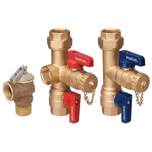 Brasscraft Twv30rx Tankless Water Heater Service Valve Kit 3/4-Inch Ips Pr Valve