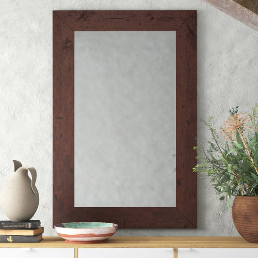 Brayden Studio Wall Mirror Finish: Light Walnut, Size: 22 H X 30 W