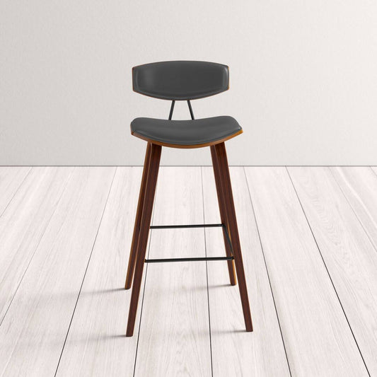 Allmodern Payton Bar & Counter Stool Seat Height: Bar Stool (28.5 Seat Height), Upholstery: Gray, Color: Walnut