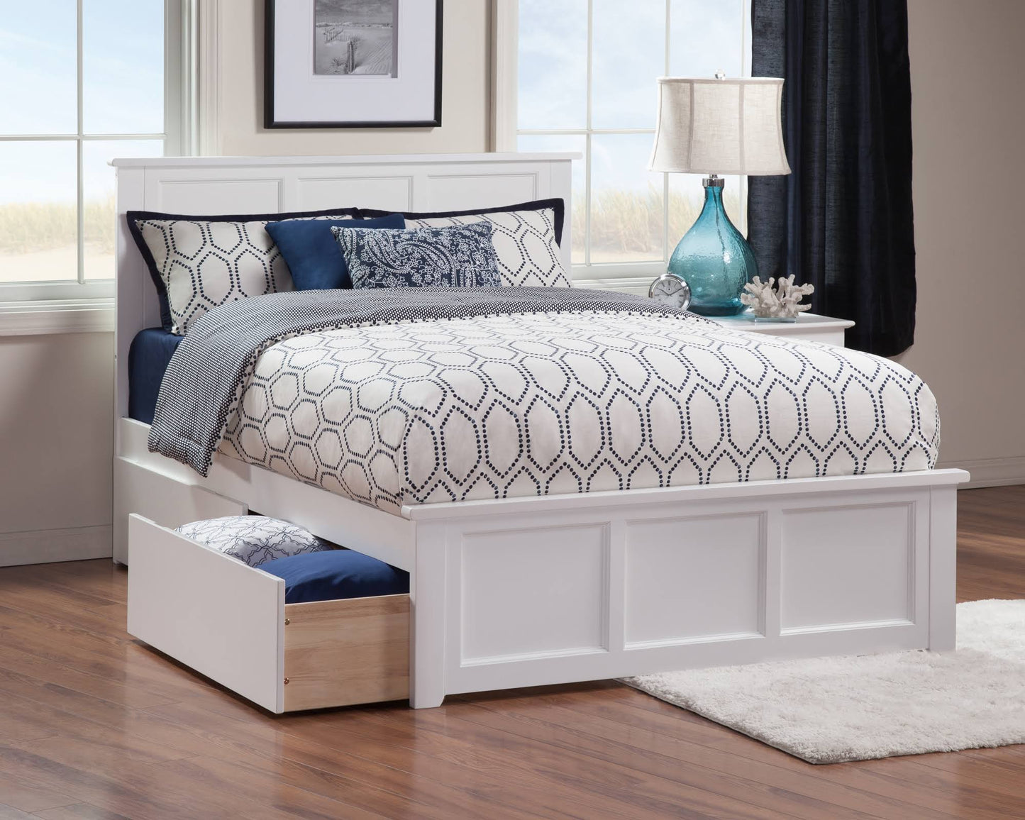 Atlantic Furniture Madison Platform Bed, Full, White