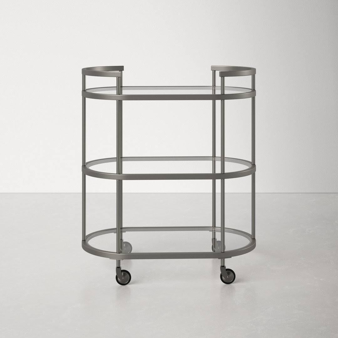 Allmodern Rosario Bar Cart Frame Color: Satin Nickel