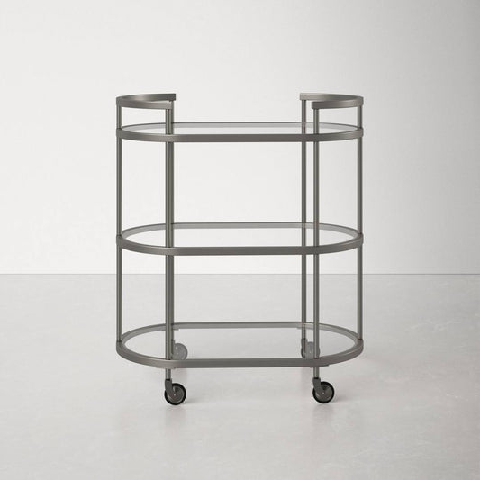 Allmodern Rosario Bar Cart Frame Color: Satin Nickel