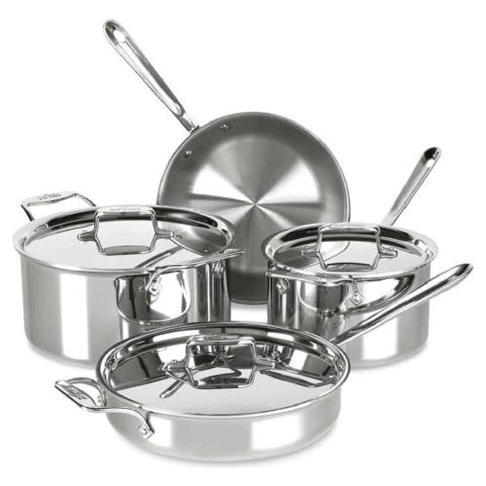 All-Clad Tri-Ply Stainless Steel 7 Piece Cookware Set