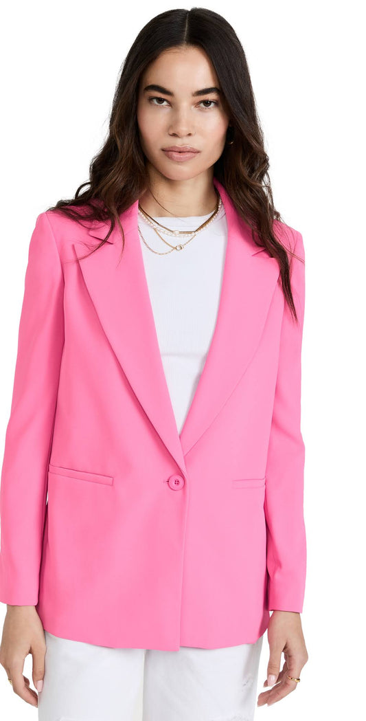 Alice + Olivia Denny Notch Collar Boyfriend Blazer 8 / Bordeaux