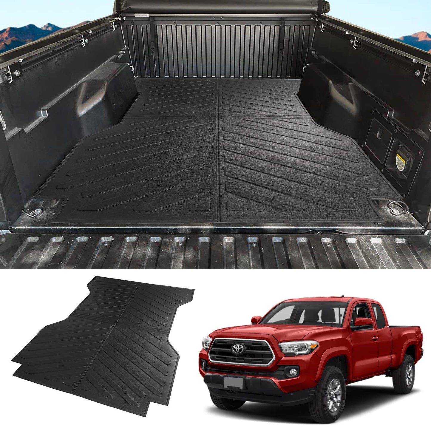 Bomely Fit 2005-2023 Toyota Tacoma Bed Mat Truck Bed Liner For 5ft Short Bed 2022 Tacoma Accessories (Truck Bed Mat)