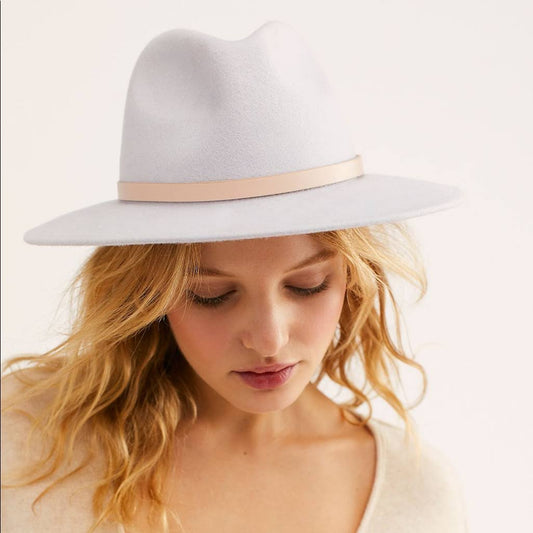 Wythe Leather Band Felt Hat By Free People In Brown