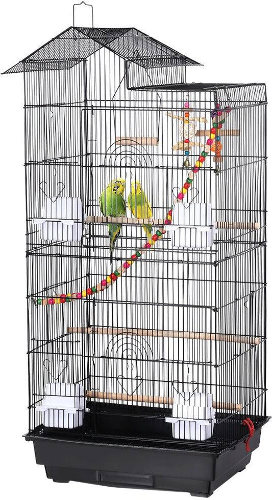 Yaheetech 39-In Parrot Bird Cage, Black, Large