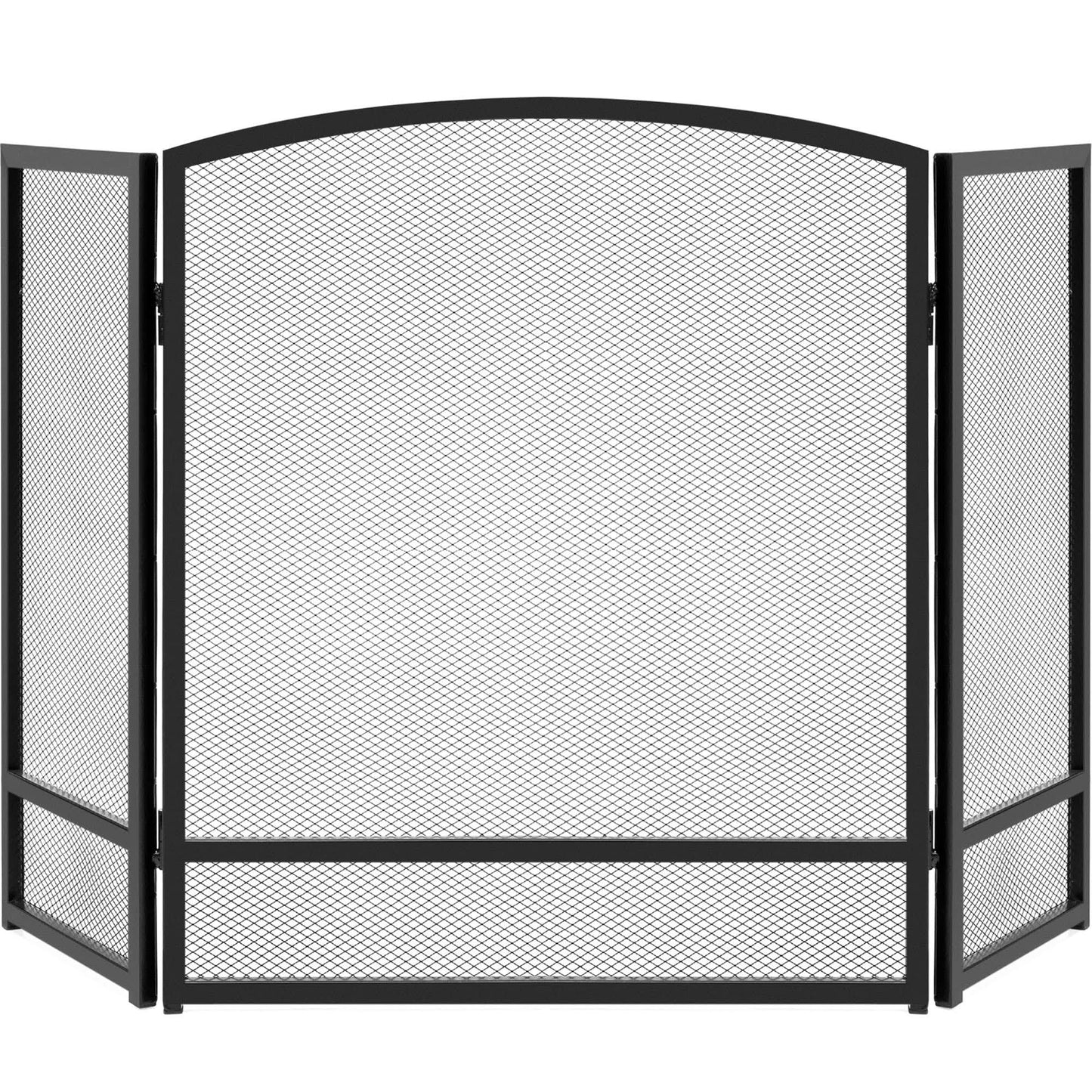 Best Choice Products Bcp 3-Panel 47x29in Simple Steel Mesh Fireplace Screen W/ Rustic Worn Finish