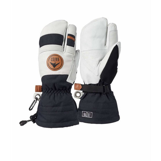 Ba?st Trigger System Ski - Snowboard Gloves 120 / White Leather With Navy Blue