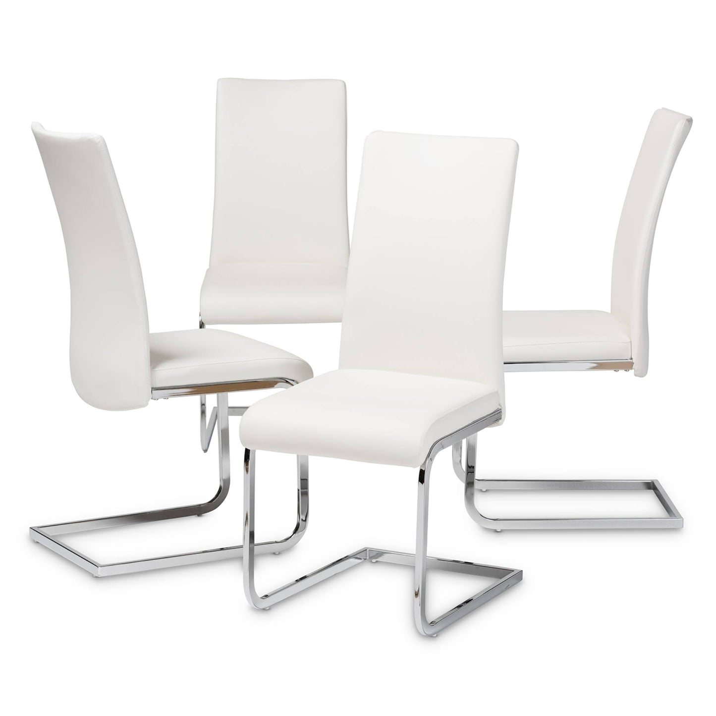 Baxton Studio Cyprien Dining Chair 4-Piece Set, White