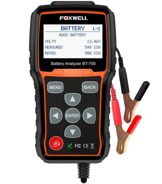 24v 12v Car Battery Tester Foxwell Bt705 Battery Load Tester Alternator Automotive 100-2000 Cca Auto Cranking Charging System Checker Digital Battery