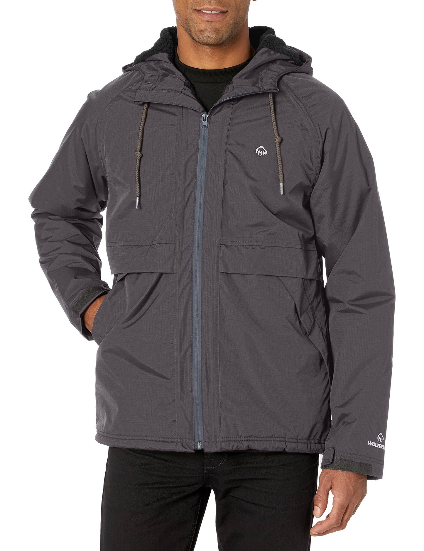 Wolverine I-90 Sherpa Lined Rain Jacket, Men s Black