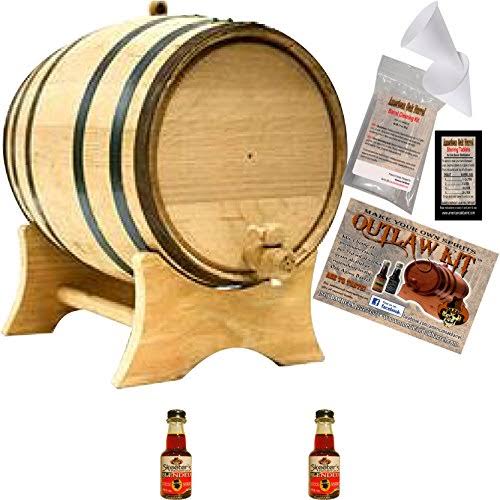 American Oak Barrel Outlaw Kit - Barrel Aged Whiskey Making Kit - Create Your Own Blended Malt Whisky, 1 Liter (.26 Gallon)