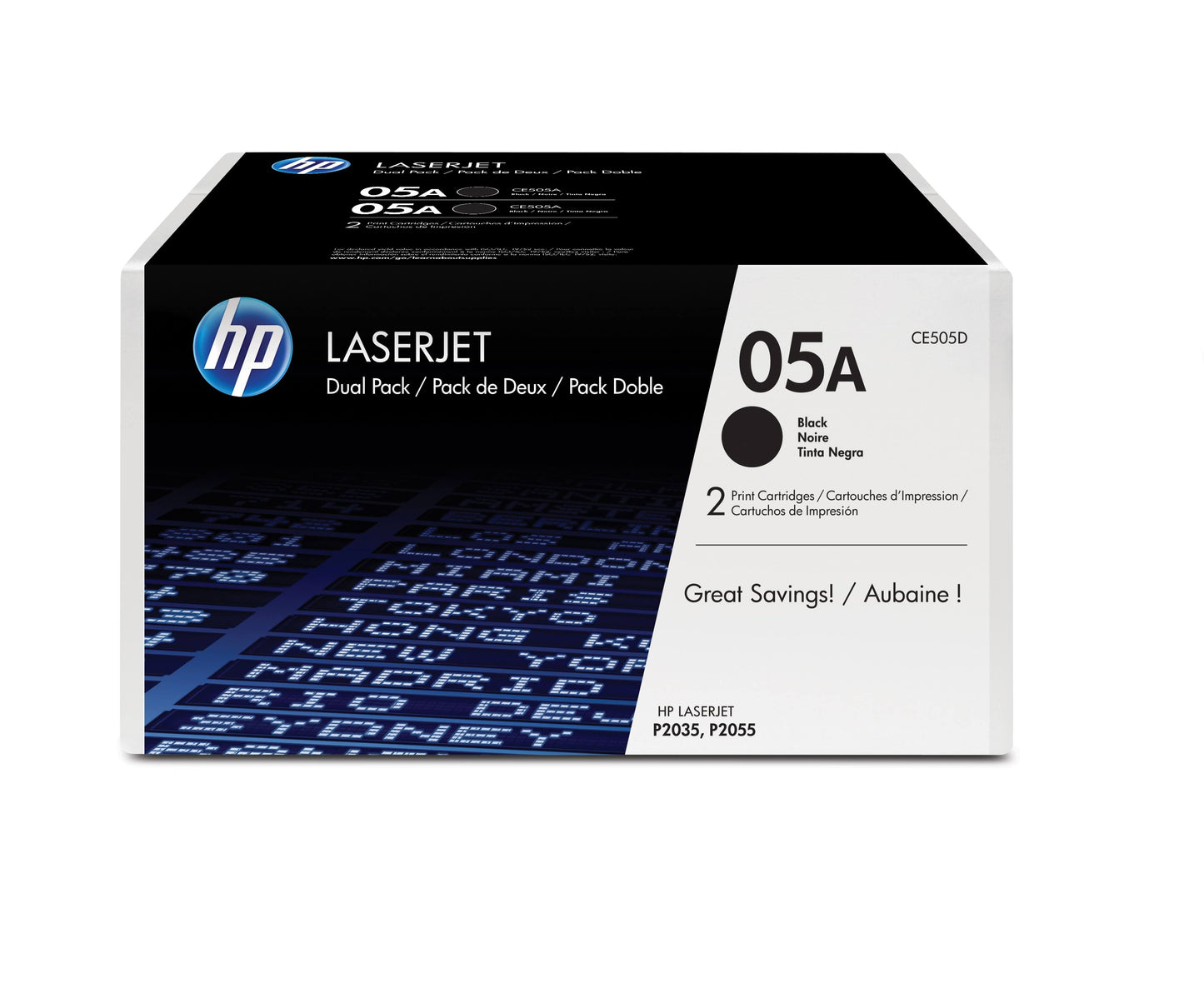 2 Pack Toner Laserjet Hp 05a Black (Ce505d)