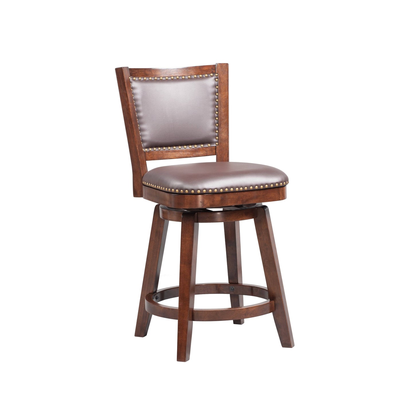 Boraam Broadmoor 24 Faux Leather Swivel Bar Stool, Cappuccino