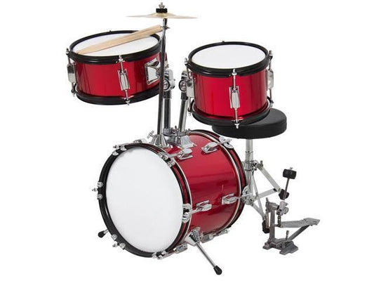 3-Piece Beginners Kids Drum Set - Red