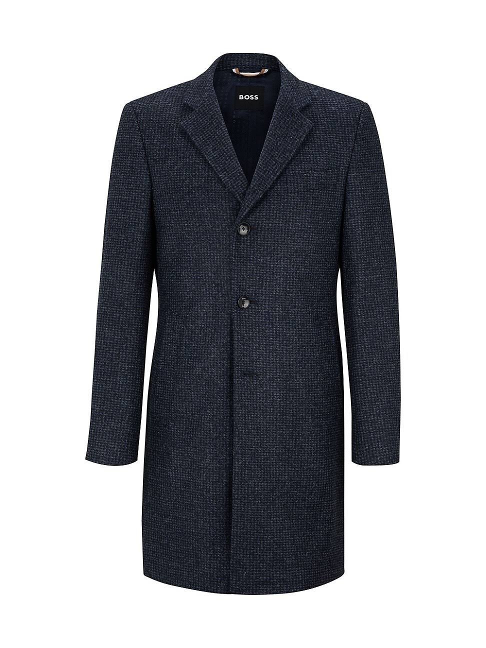 Boss Men s H-Coxtan-224 1024403 Wool & Cashmere Attached Bib Coat - Blue - Size 44 - Dark Blue