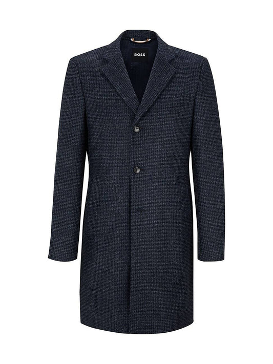 Boss Men s H-Coxtan-224 1024403 Wool & Cashmere Attached Bib Coat - Blue - Size 44 - Dark Blue