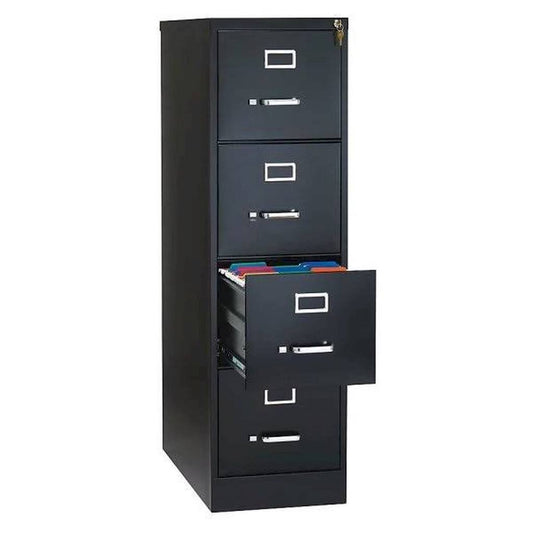 Workpro 4-Drawer Black Metal Letter-Size Vertical File Cabinet