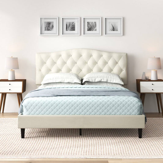 Adal Tufted Upholstered Low Profile Platform Bed Andover Mills Mattress Size Queen