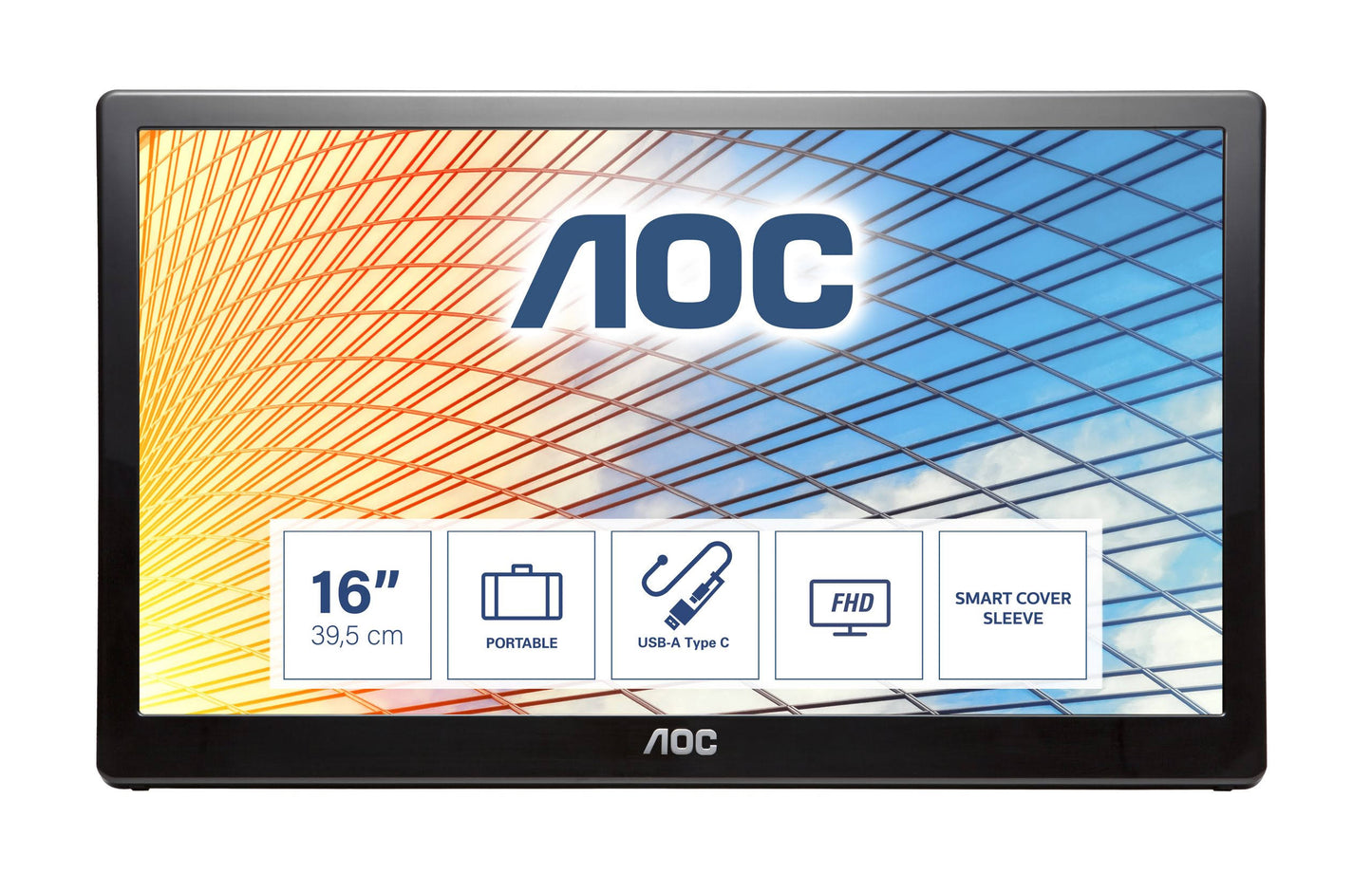 Aoc Recertified 15.6in Usb 3 Monitor E1659fwu