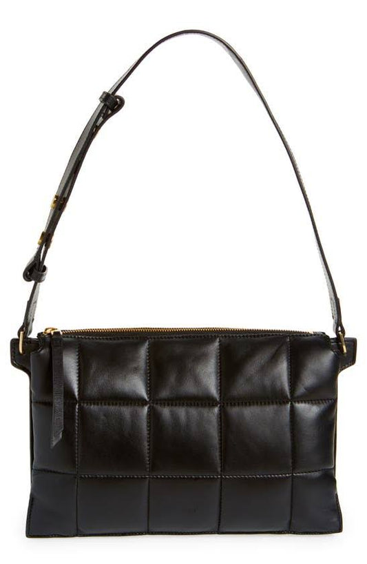 Allsaints Eve Quilted Crossbody Bag In Black