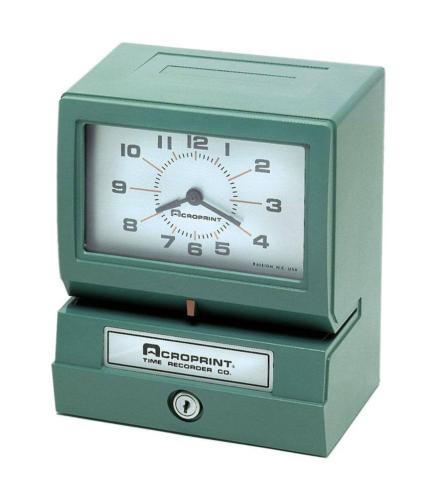 Acroprint - Model 150 Analog Automatic Print Time Clock With Month/Date/0-23 Hours/Minutes