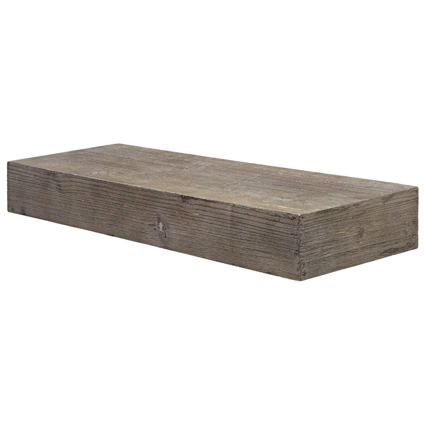 American Art Decor Grey Rustic Wood Floating Wall Shelf, Small - 24