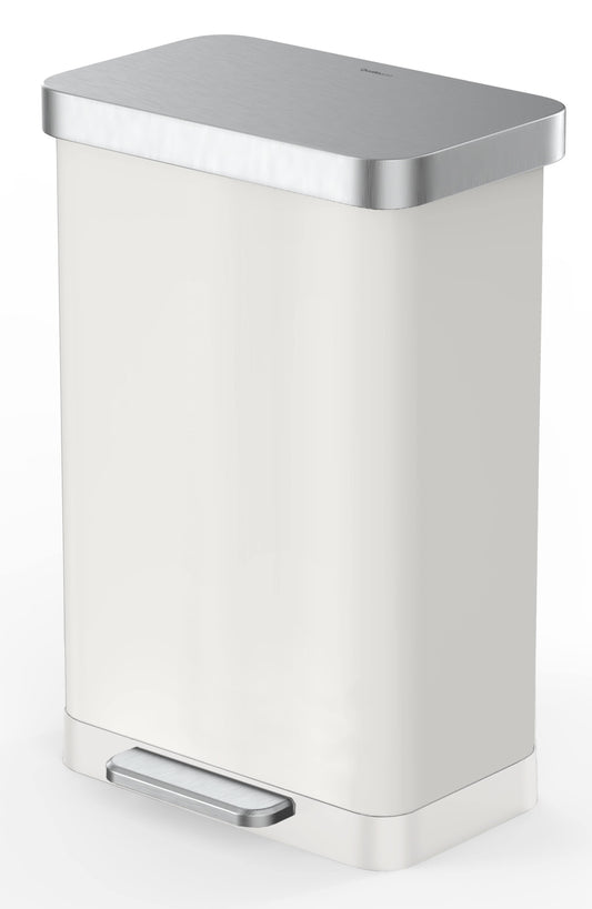 20 Gallon Step On Trash Can Qualiazero Color: White