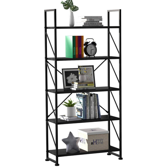 Yitahome 5 Tiers Bookshelf, Artsy Modern Bookcase, Book Rack, Storage Rack Shelves Books Holder Organizer For Books/Movies In Living Room/Home