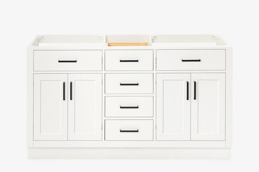 Ariel Hepburn 60 In. Double Sink Base Cabinet In White