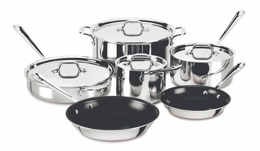 All Clad Stainless Steel 10 Piece Nonstick Cookware Set