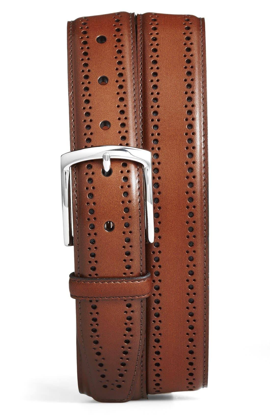 Allen Edmonds Men s Manistee Belt, Dark Chili, 34