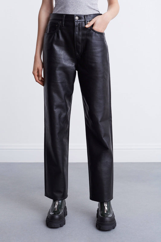 Agolde Black Recycled Leather 90s Pinch Pants