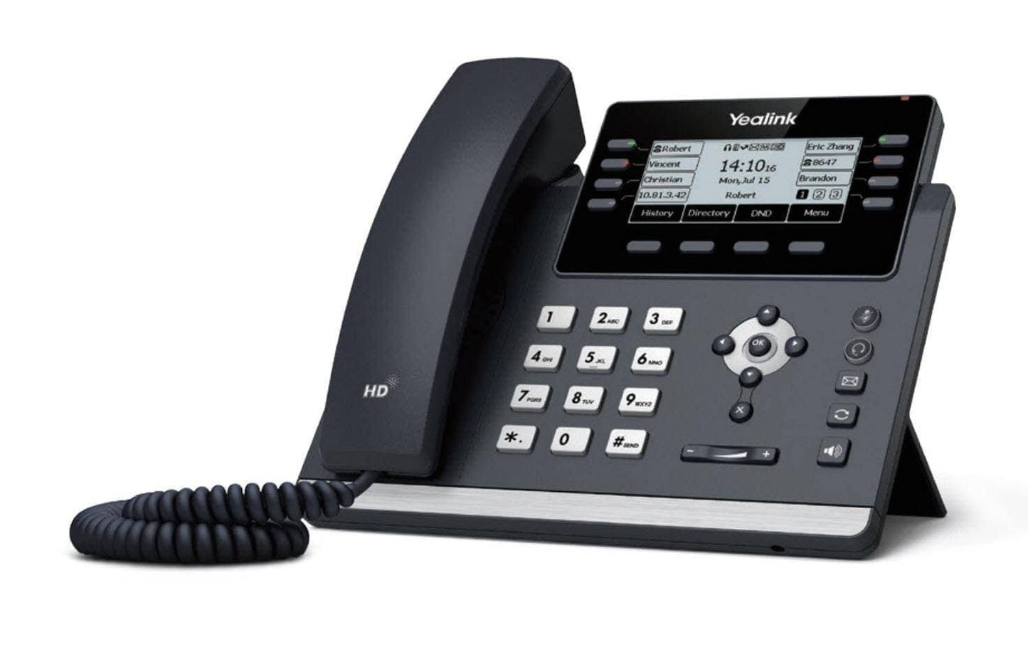 Yealink T43u Ip Phone, 12 Voip Accounts. 3.7-Inch Graphical Display. Dual Usb 2.0, Dual-Port Gigabit Ethernet, 802.3af Poe, Power Adapter Not Included