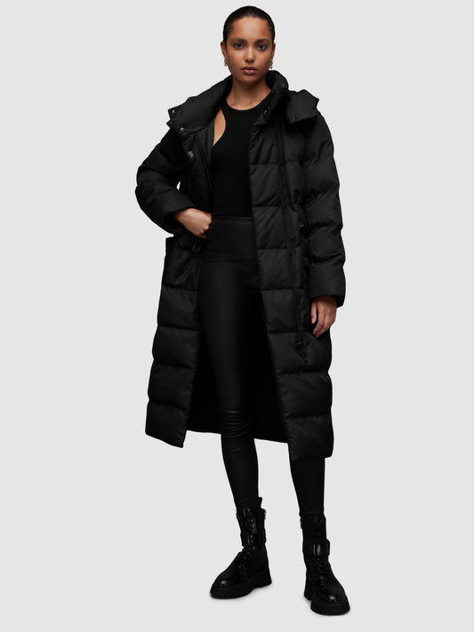 Allsaints Women s Allana Hooded Puffer Coat - Black - Size 8 Uk/4 Us