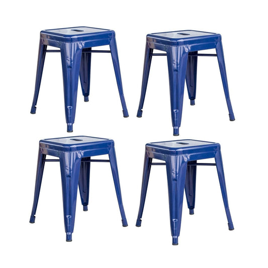 Amerihome Loft Kids Room 18 Metal Blue Bar Stool - 4 Piece